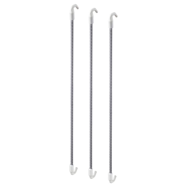 SKÅDIS elastic cord, grey, 3 pack