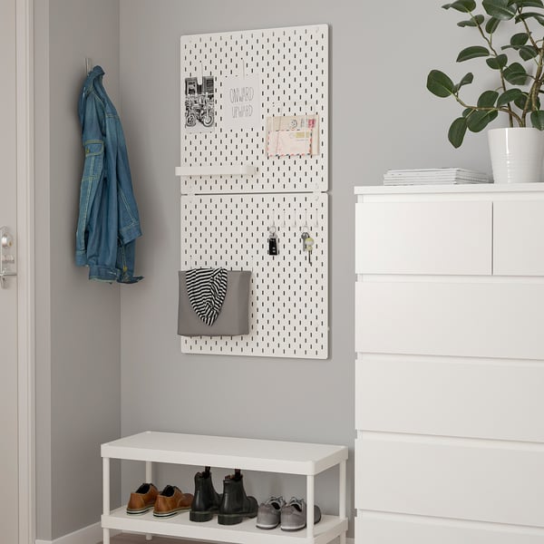 SKÅDIS connector for SKÅDIS pegboards., white, 3x6.5x0.2 cm