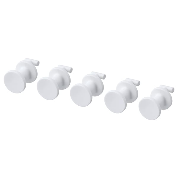 SKÅDIS hook, white, 19 mm, 5 pack