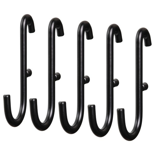 SKÅDIS hook, black, 5 pack