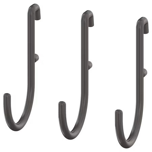 SKÅDIS hook, grey, 3 pack