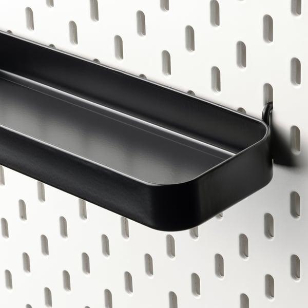 SKÅDIS shelf, black, 28x3x9 cm