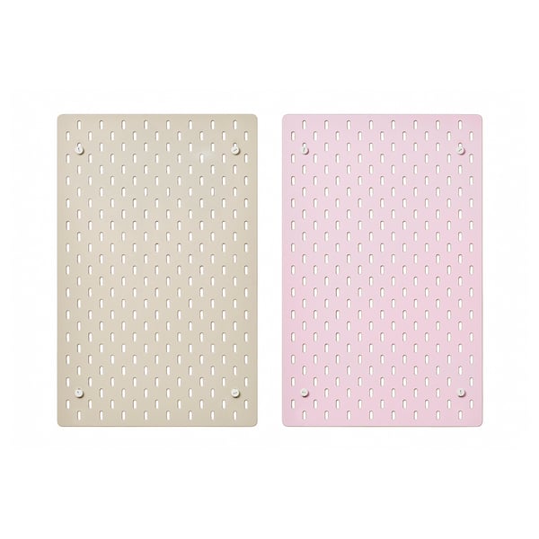 SKÅDIS - Storage panel, beige/pink,36x56 cm