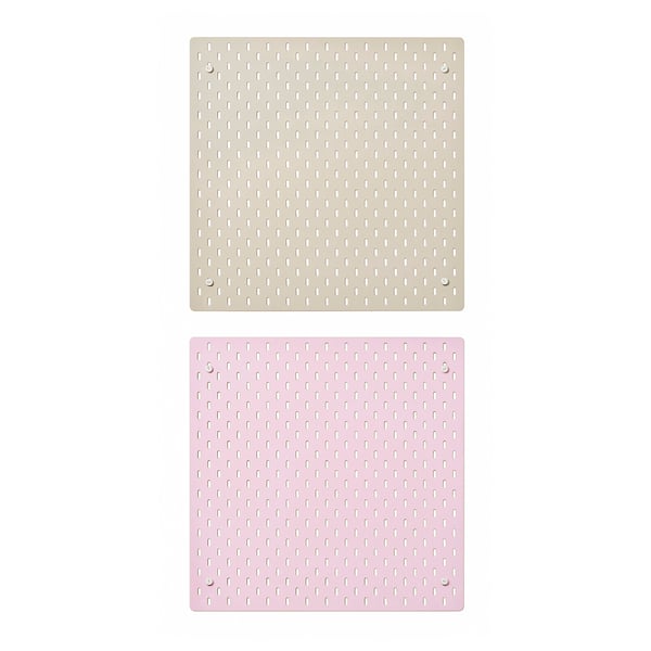 SKÅDIS pegboard, beige/pink, 56x56 cm