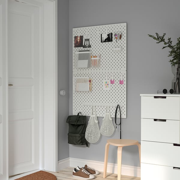 SKÅDIS pegboard, white, 76x56 cm