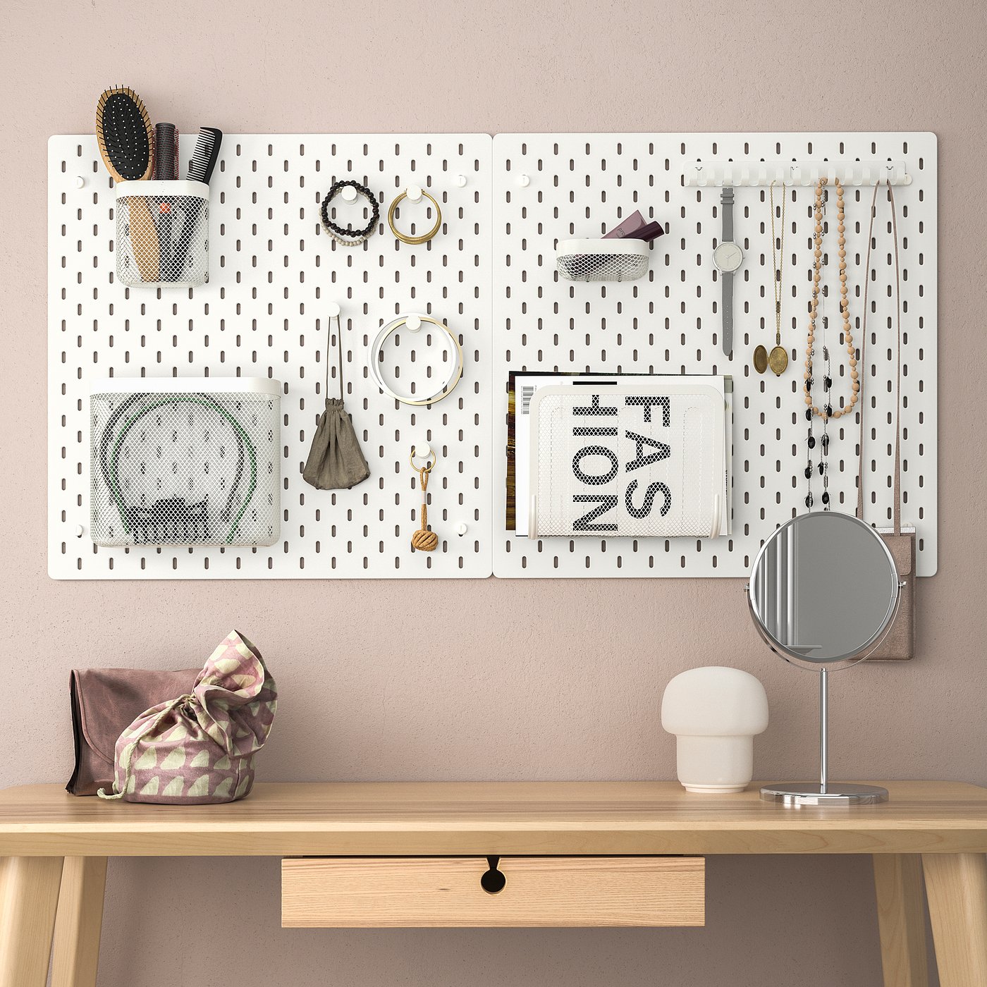 SKÅDIS pegboard, white, 56x56 cm