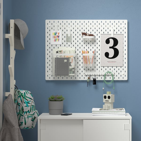 SKÅDIS pegboard, white, 76x56 cm