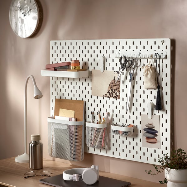 SKÅDIS pegboard, white, 76x56 cm
