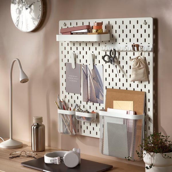 SKÅDIS - SKÅDIS Pegboard, white, 56x56 cm