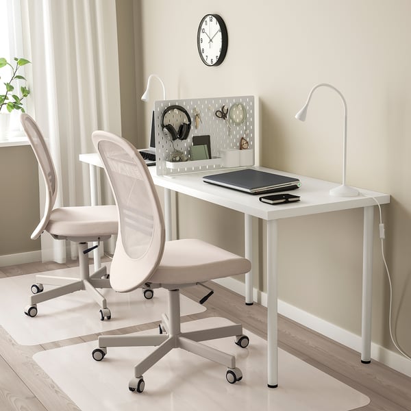 SKÅDIS freestanding peg board, white, 56x37 cm