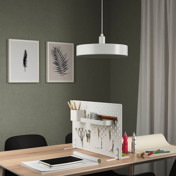 Ikea SKÅDIS - Freestanding peg board, white, 56x37 cm