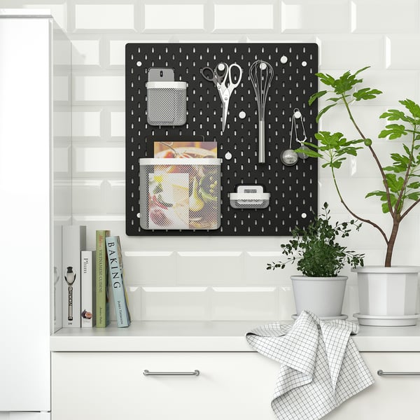 SKÅDIS pegboard, black, 56x56 cm