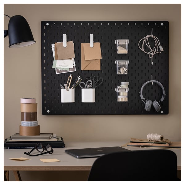 SKÅDIS pegboard, black, 76x56 cm