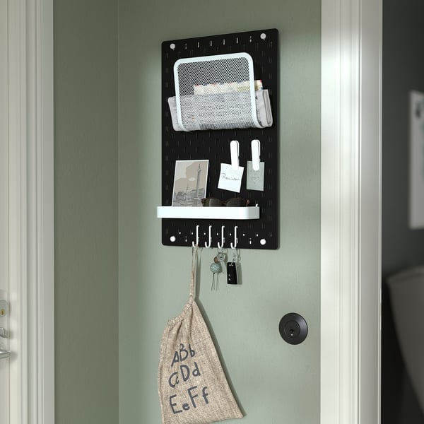 SKÅDIS pegboard, black, 36x56 cm