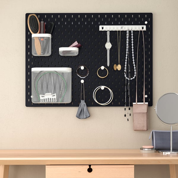 SKÅDIS pegboard, black, 76x56 cm