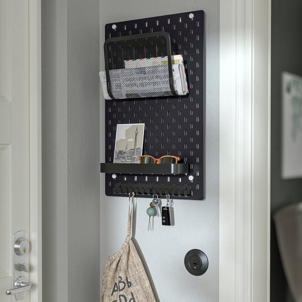 SKÅDIS pegboard, black, 36x56 cm