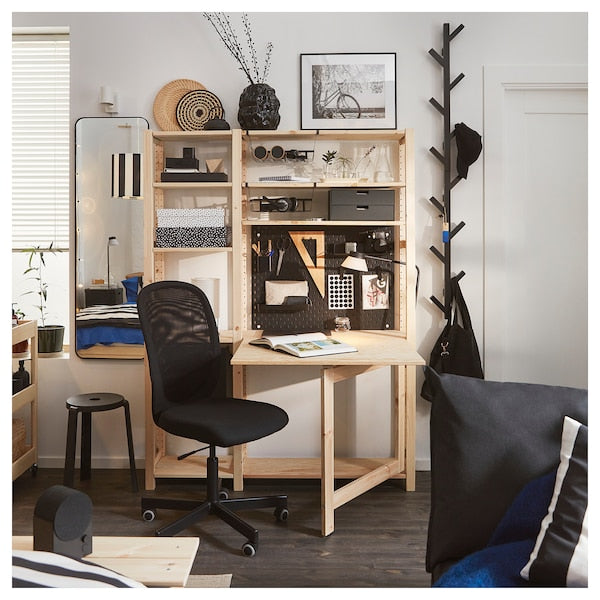 SKÅDIS pegboard, black, 76x56 cm