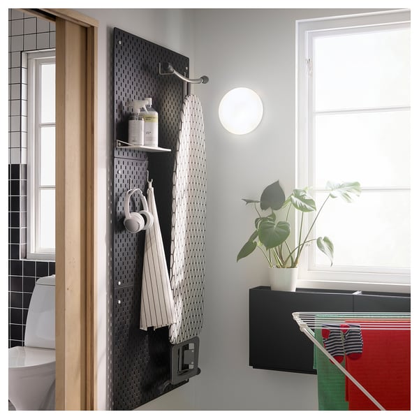 SKÅDIS pegboard, black, 76x56 cm