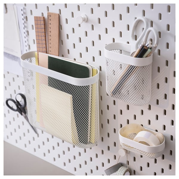 SKÅDIS storage basket, set of 3, white