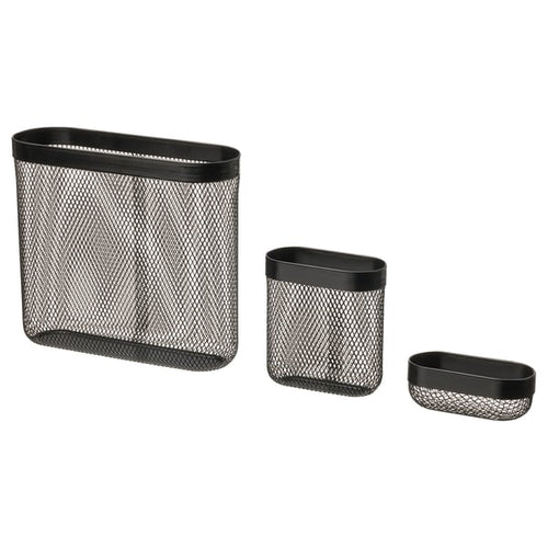 SKÅDIS - Set of 3 baskets, black