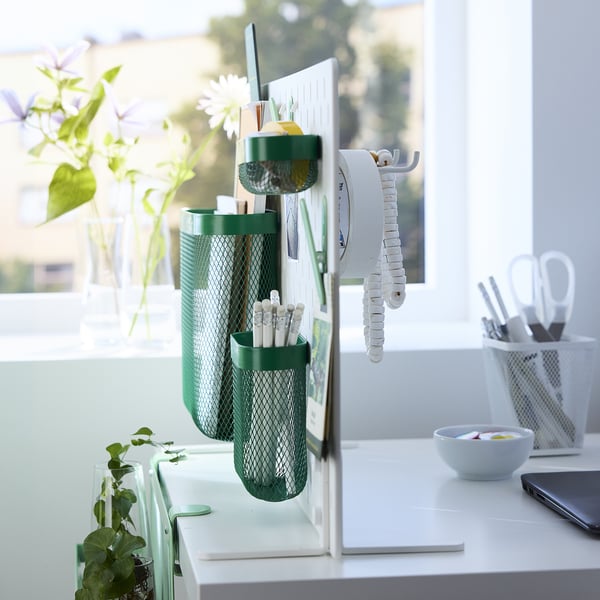 SKÅDIS storage basket, set of 3, green