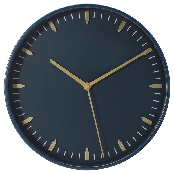 SKÄRIG wall clock, blue, 26 cm