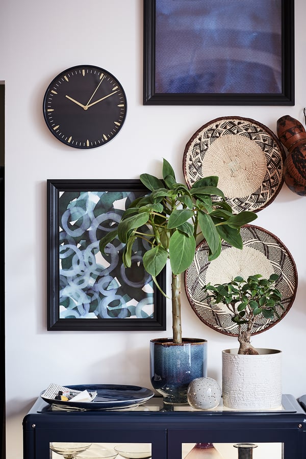 SKÄRIG - SKÄRIG Wall clock, blue, 26 cm