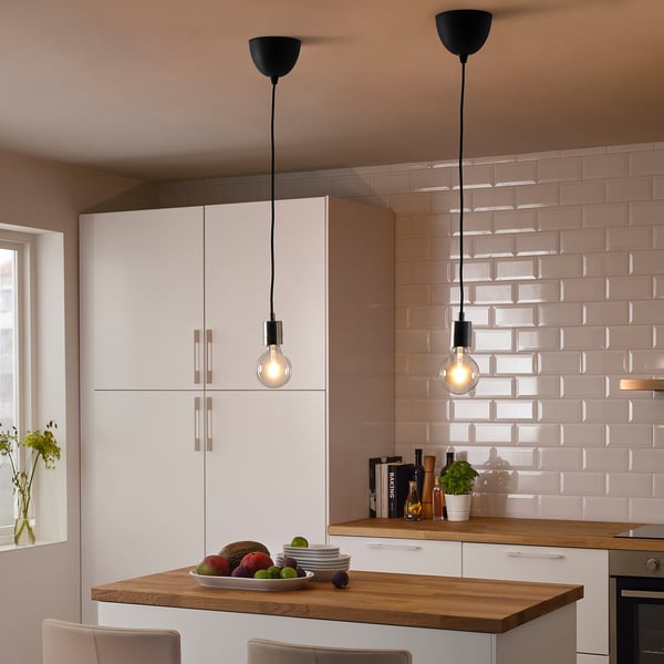 SKAFTET cord set, textile nickel-plated, 1.4 m