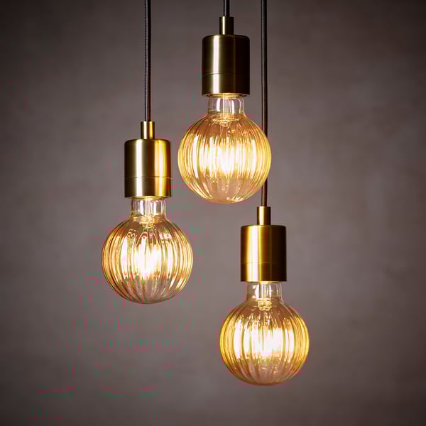 SKAFTET cord set, textile brass-plated, 1.4 m