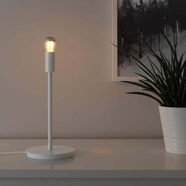 SKAFTET table lamp base, white, 30 cm