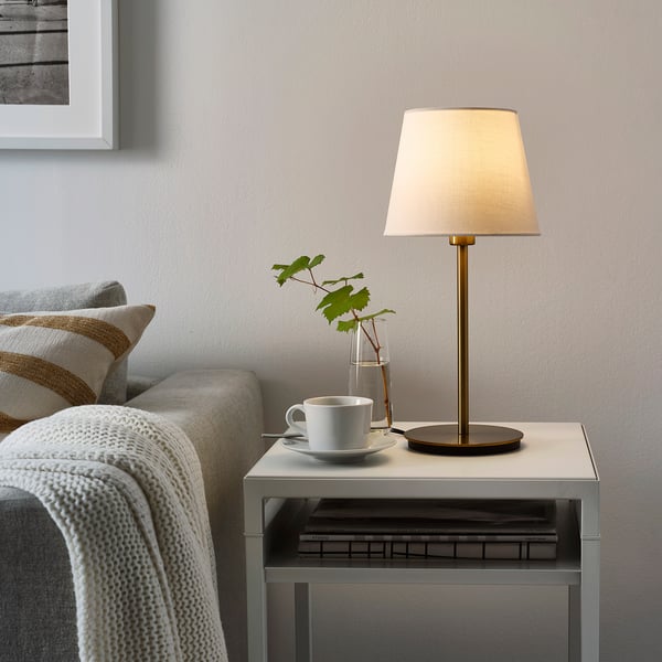 SKAFTET Base for table lamp - brass color 30 cm , 30 cm