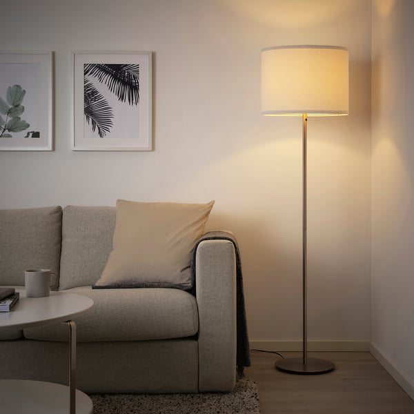 SKAFTET floor lamp base, nickel-plated, 29 cm