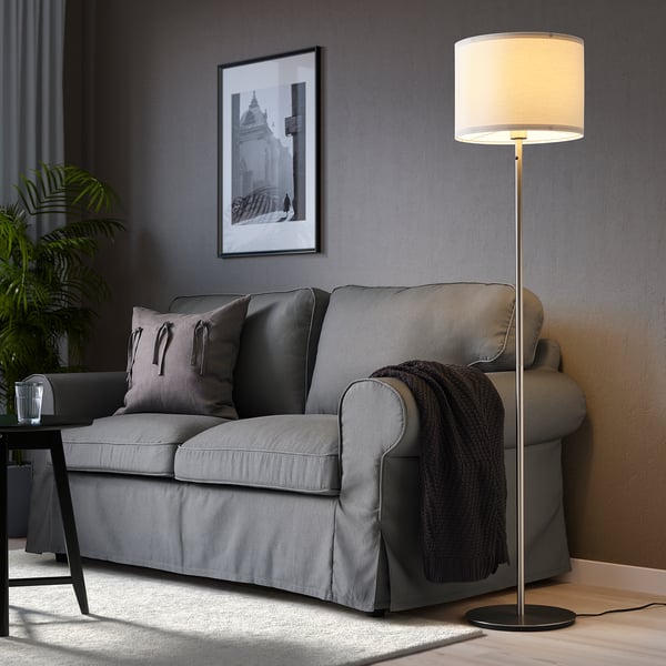 SKAFTET floor lamp base, nickel-plated, 29 cm