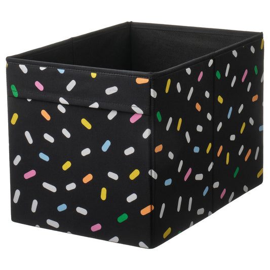 SKÅJARE box, black/sprinkles, 26x26x37 cm