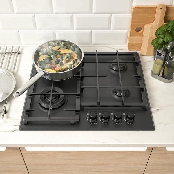 SKÅLAN Gas cooktop, 300 black, 59 cm , 59 cm