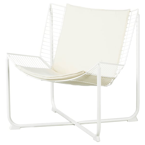 SKÅLBODA armchair, white/Ransta beige
