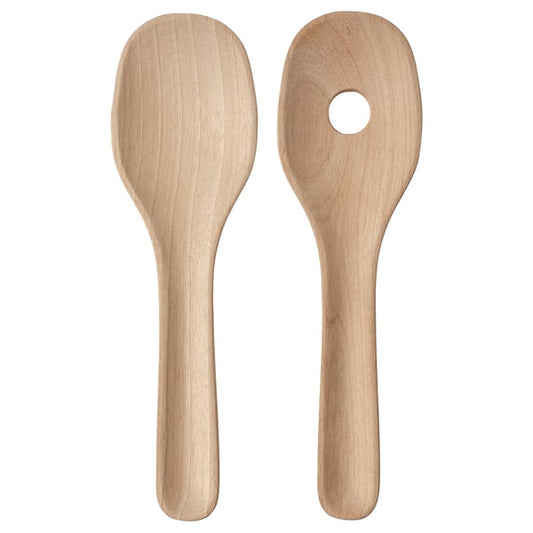 SKALLKNEKT - Set of 2 salad cutlery, solid birch