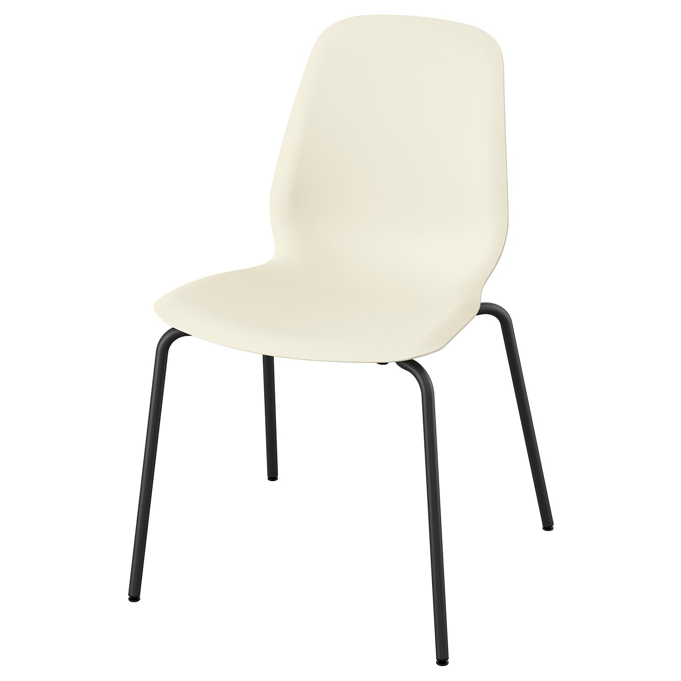 SKÅLSTA chair, plastic beige/tubular metal/black-grey, 52x81x50 cm