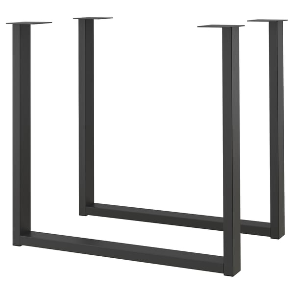 SKÅLSTA table leg, U-shaped black-grey, 4 cm, 2 pack