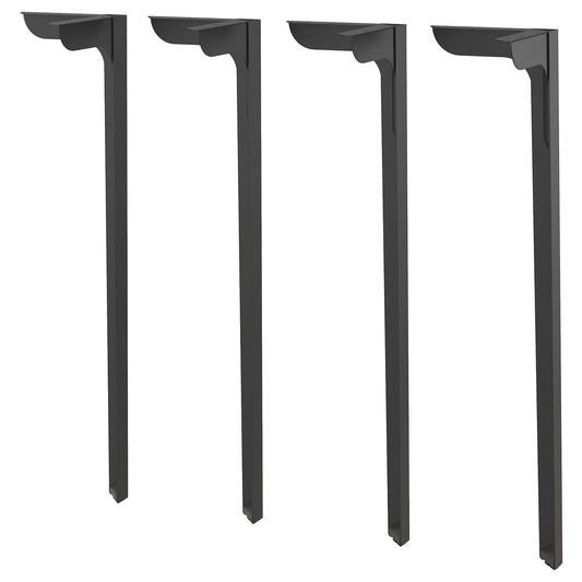 SKÅLSTA table leg, straight black-grey, 4 cm