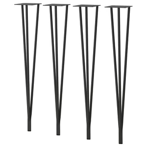 SKÅLSTA table leg, hairpin black-grey, 4 pack