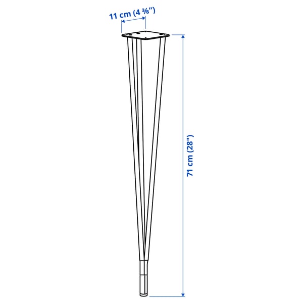 SKÅLSTA table leg, black-grey hairpin