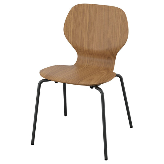 SKÅLSTA chair, walnut veneer/tubular metal/black-grey, 45x82x50 cm