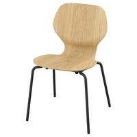 SKÅLSTA chair, oak veneer/tubular metal/black-grey, 52x82x50 cm