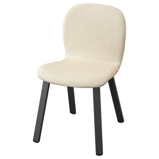 SKÅLSTA chair, Knäbäck beige/profiled metal/black-grey, 46x80x52 cm