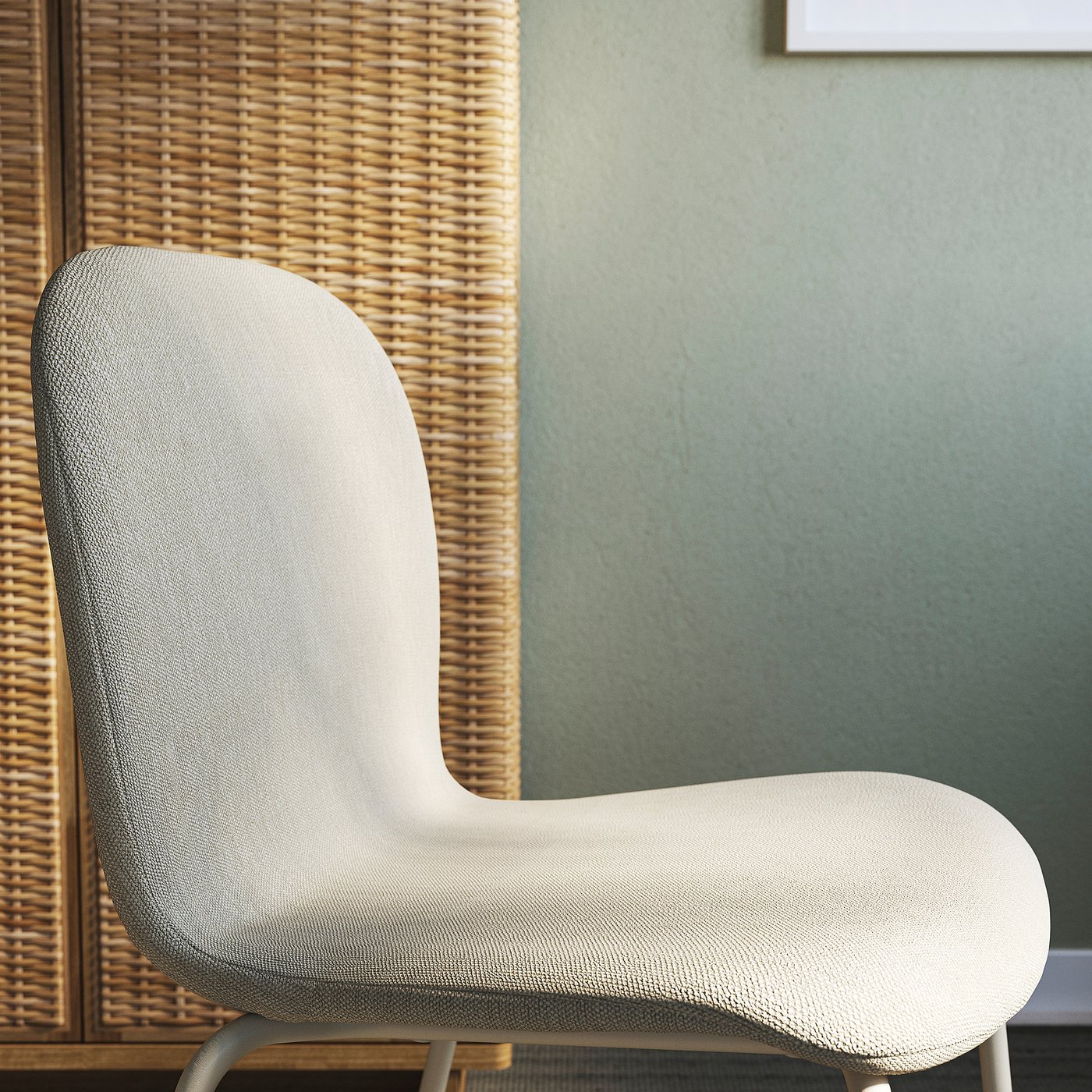 SKÅLSTA chair, Knäbäck beige/tubular metal/light grey-beige