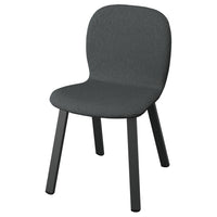 SKÅLSTA chair, Knäbäck dark grey/profiled metal/black-grey, 47x80x52 cm