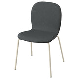 SKÅLSTA chair, Knäbäck dark grey/tubular metal/light grey-beige, 52x80x50 cm