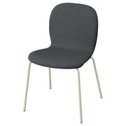 SKÅLSTA chair, Knäbäck dark grey/tubular metal/light grey-beige, 52x80x50 cm