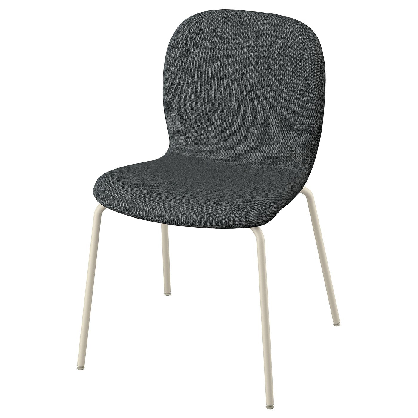 SKÅLSTA chair, Knäbäck dark grey/tubular metal/light grey-beige, 52x80x50 cm